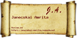 Janecskai Amrita névjegykártya